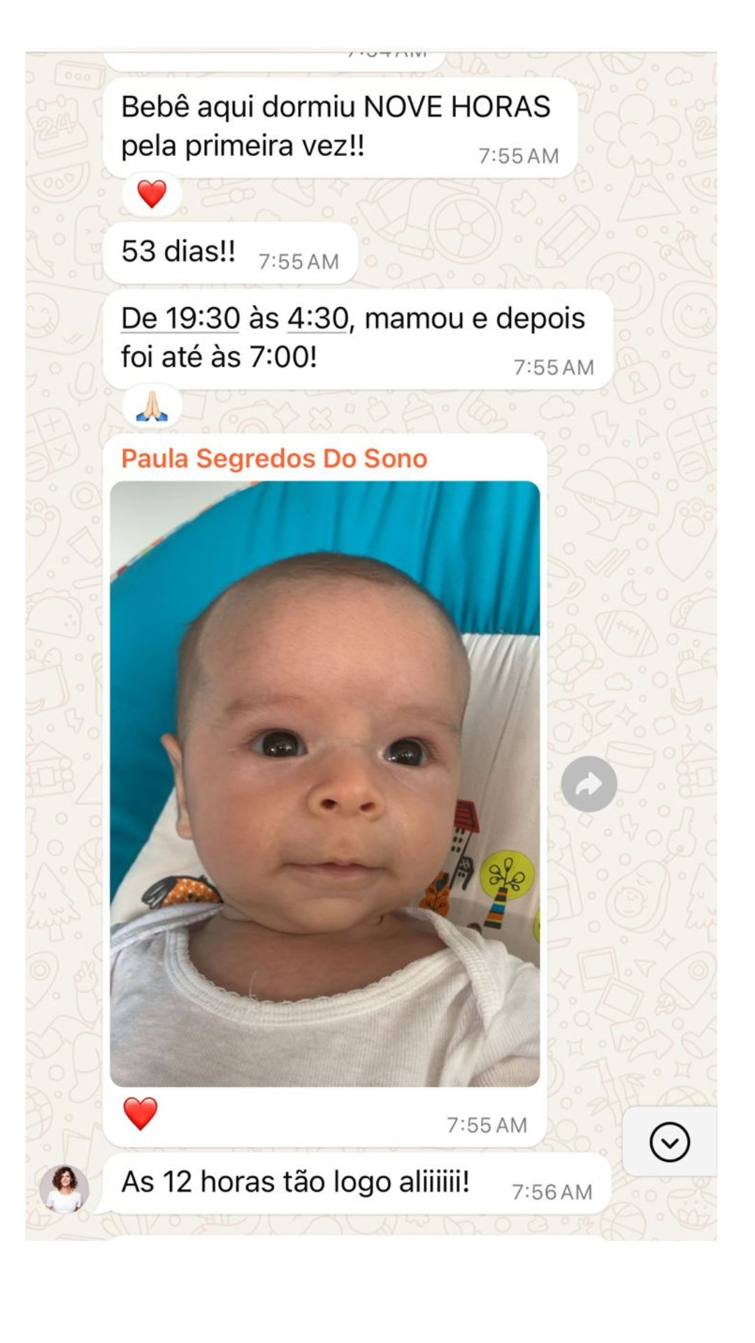 53 dias de vida. 9 horas de sono seguidas pela primeira vez