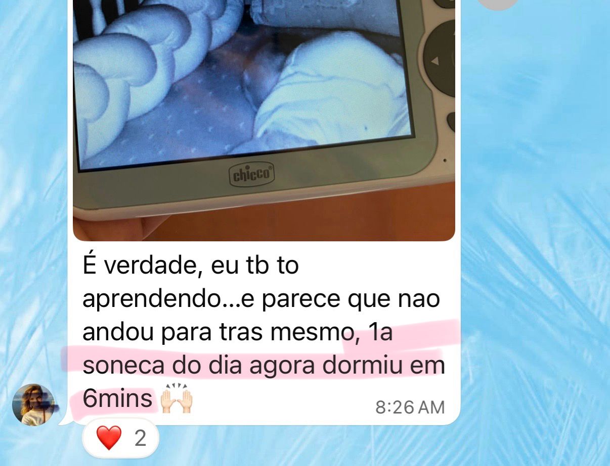 1ª soneca do dia, dormiu em 6 min
