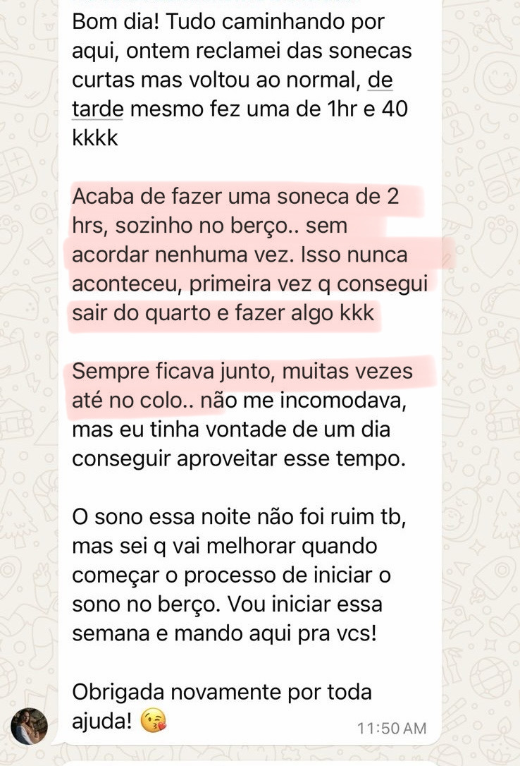 Soneca de 2 horas sozinho no berço. Antes só no colo