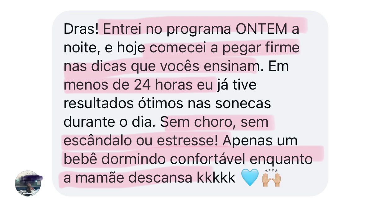 Em menos de 24h, sonecas sem choro e sem estresse