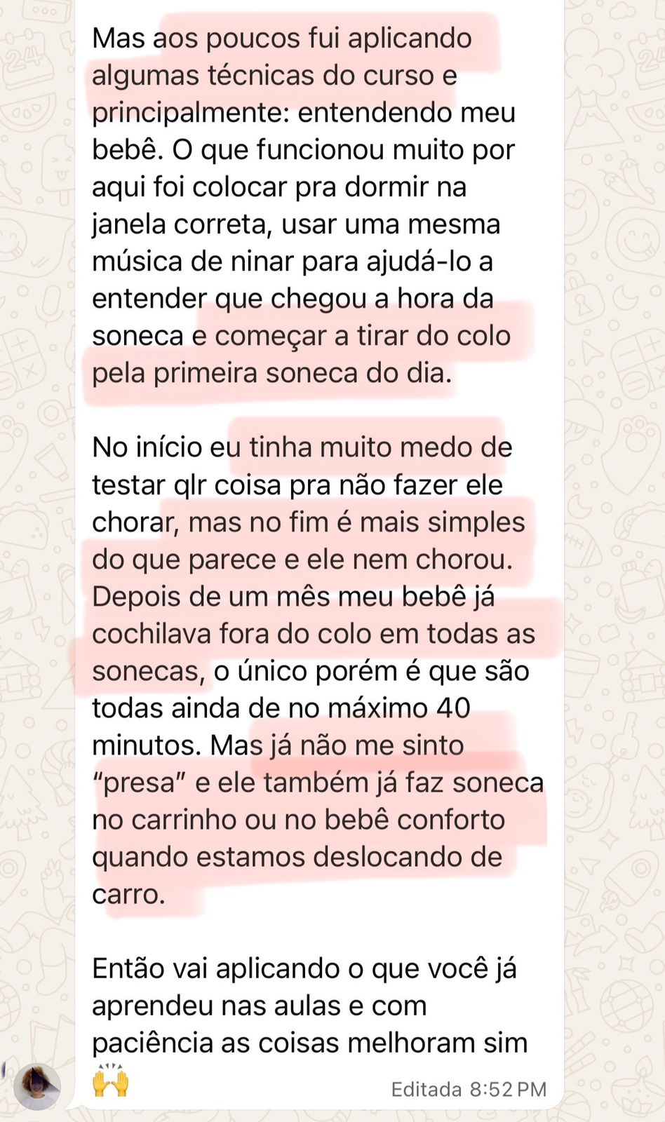 1 mês de método, todas as sonecas fora do colo