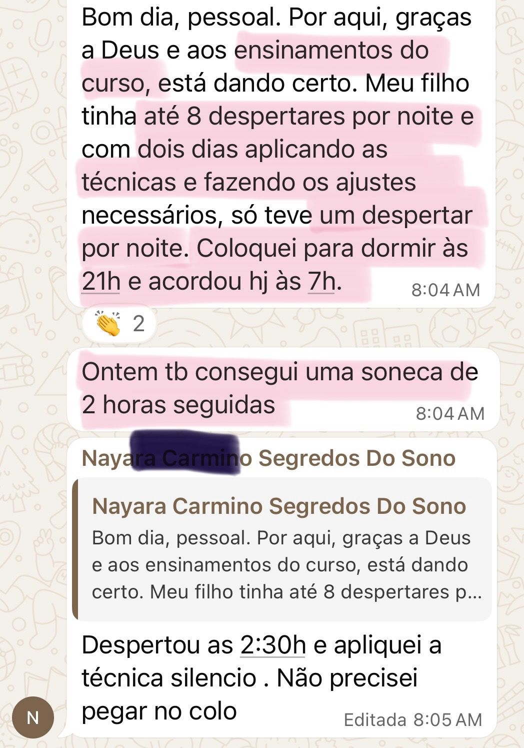 De 8 despertares por noite para apenas 1, em 2 dias